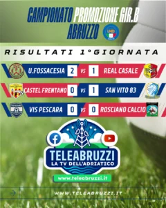 “Risultati Promozione Girone B 1ª giornata Abruzzo”.